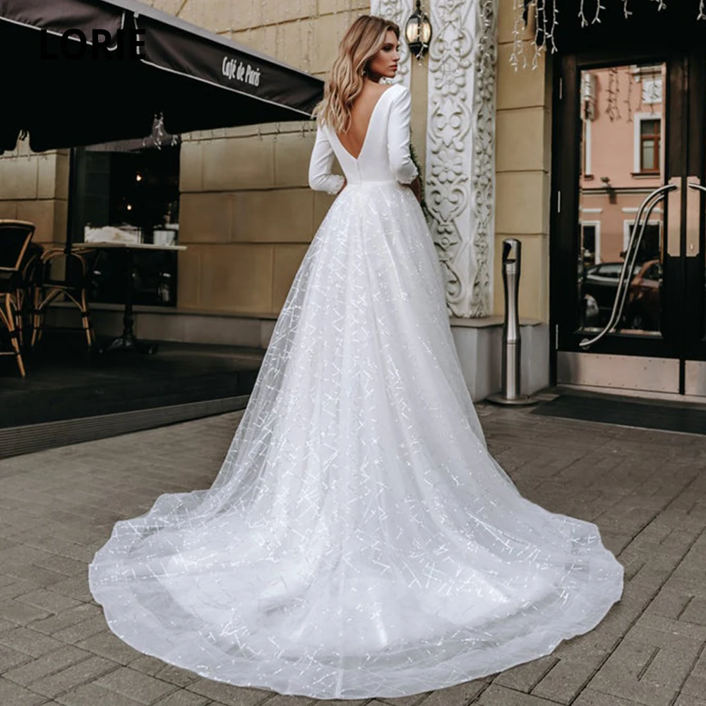 Свадебные платья LORIE с рукавом 3/4 кружевные 2019 сексуальные женские элегантные