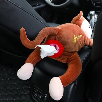 

Car Tissue Box Holder Plush PIPI Monkey Toy Anime Paper Container Cartoon Hanging Paper Organizer for Home Bathroom Office