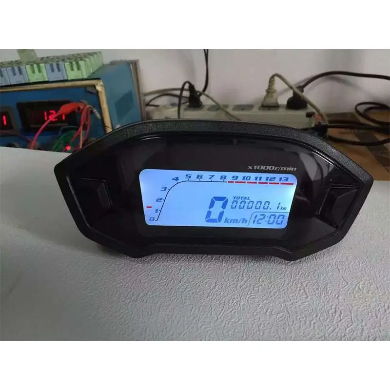 None 12V Универсальный мотоцикл lcd цифровой 13000 об/мин Спидометр подсветка одометр мотоцикла