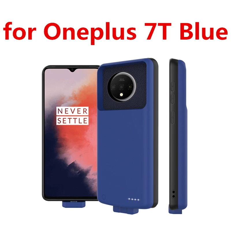 7000 мАч чехол для зарядного устройства для OnePlus 7T Магнитный внешний резервный зарядный внешний аккумулятор чехол One Plus 7T 7T Pro Чехол power - Цвет: Blue for Oneplus 7T