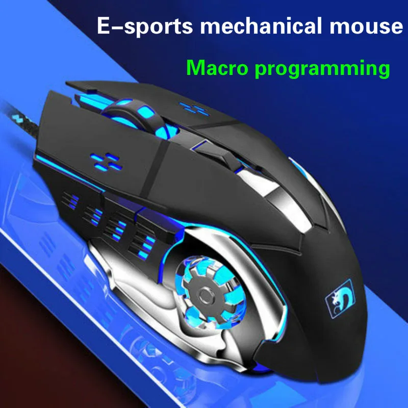 2500 dpi профессиональная Проводная игровая мышь, дышащая подсветка, светодиодный, оптическая USB компьютерная мышь, бесшумная Механическая мышь для ПК и ноутбука