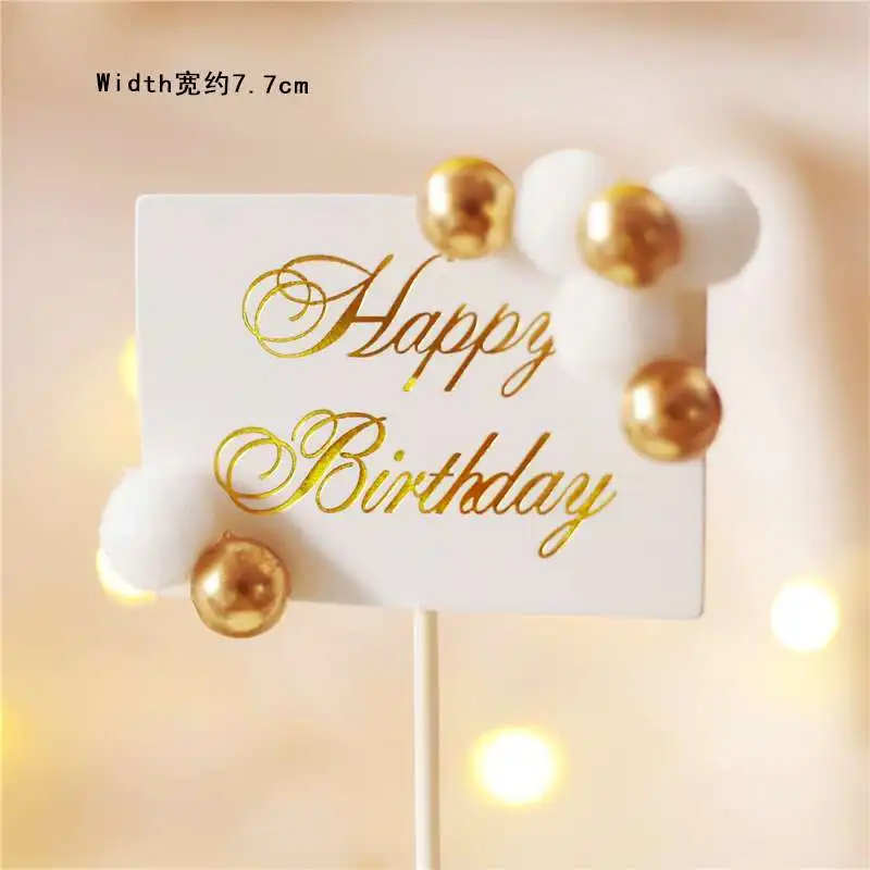 Birthday topper C Кристалл Лось торт-Снежинка Топпер для детского душа перо Hairball День Рождения Декор звезда принадлежности для выпечки Десерт Любовь Подарки - Цвет: Birthday topper C