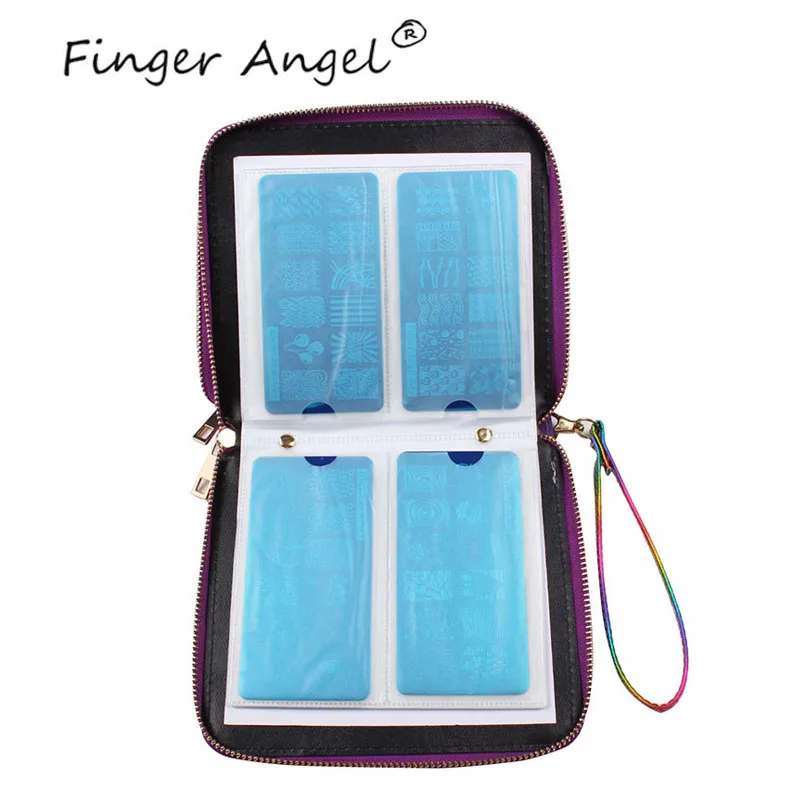 Finger Angel 120 слотов Радужный дизайн ногтей штамповка двухслойный шаблон изображения чехол/папка/сумка PU держатель для тарелок для хранения# FJH27