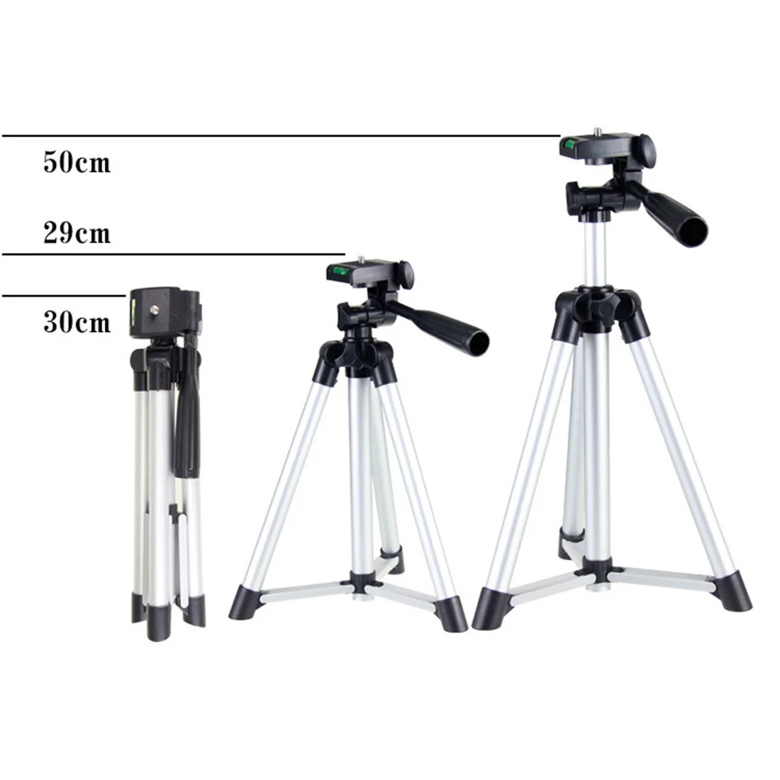 FEICHAO Lightweight Tripod Stand Adjustable 1/4" Screw for Canon /Sony SLR Camera Light for iPhone Huawei Smartphone Photo Video