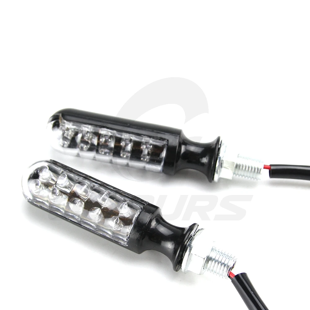 OUMURS 2 PCS Motorcycle LED Turn Signal Light 10mm Bolt Indicator Blinker Lamp Amber Universal Fits for 12V Yamaha Harley Motor