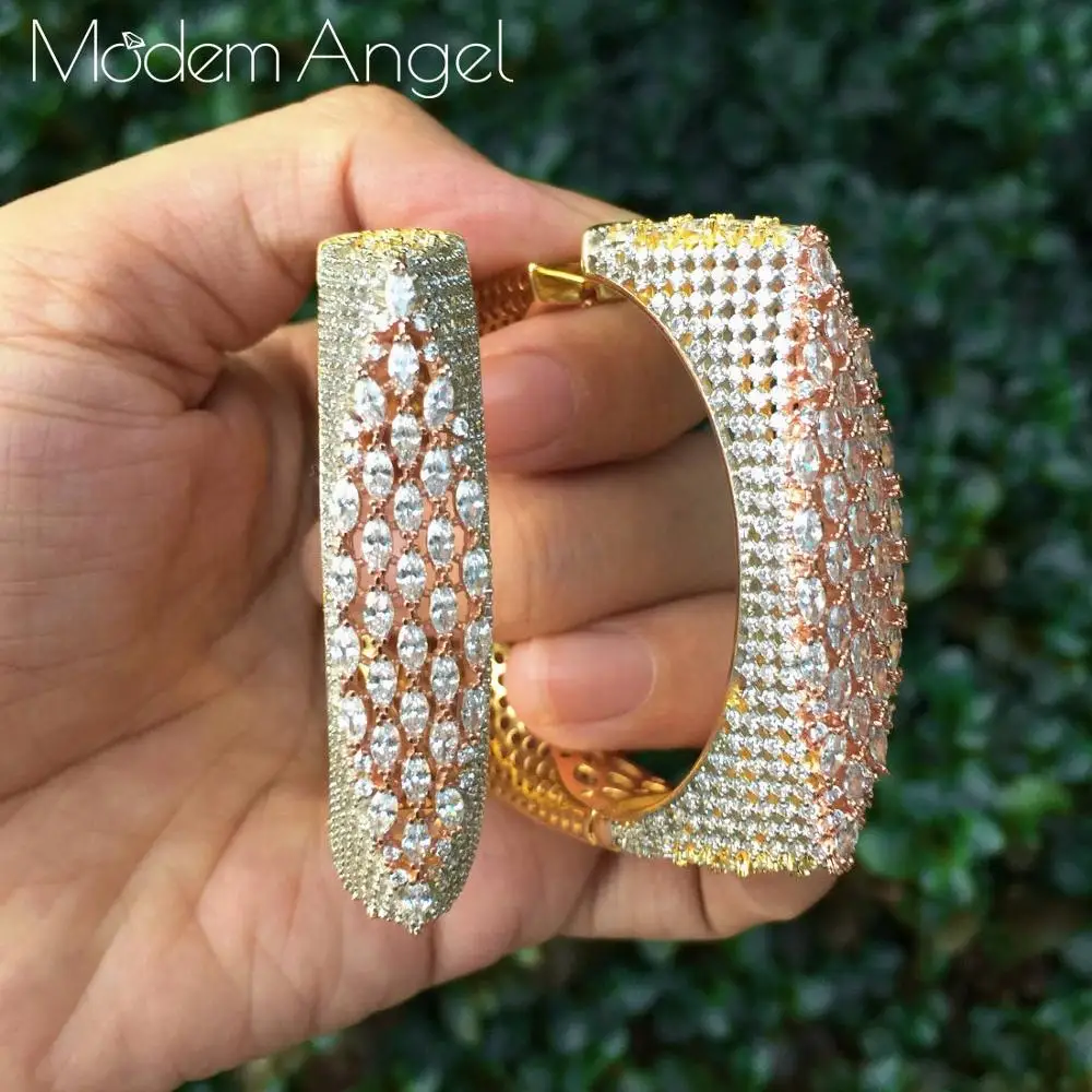 ModemAngel модные роскошные цветы AAA кубического циркония женские вечерние серьги Ширина помолвки для серьги-капельки с кристаллом