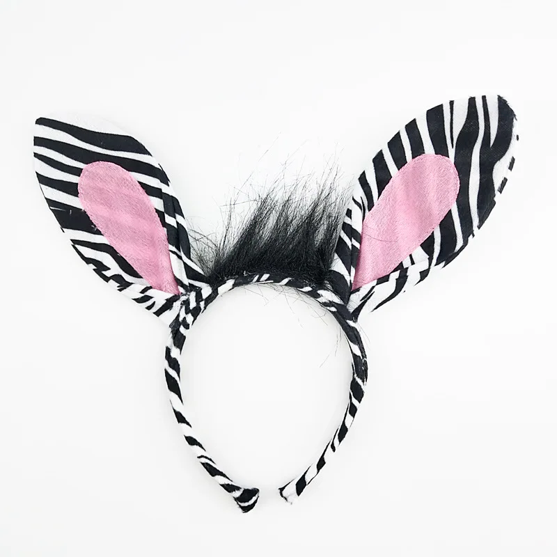 Kids Women Cartoon Animal Zebra Long Ear Headband Headwear Birthday Party Cosplay Costume Halloween Christmas Props Baby Shower Kids Women Cartoon Animal Zebra Long Ear Headband Headwear Birthday Party Cosplay Costume Halloween Christmas Props Baby Shower