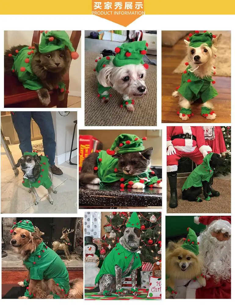 Забавный Новогодний для домашних собак, пальто, одежда, Рождественский Забавный костюм эльфа, одежда для ролевых игр с котом, пальто, S-XL