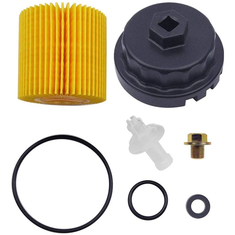 

Oil Filter,Wrench,Oil Drain Plug for 2.5L 3.5L to 5.7L Engines,for Toyota Camry,RAV4,Highlander,Sienna,Tundra 04152-YZZA1 Oil Fi