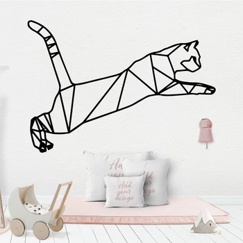 

Hot Geometry Tiger Decal Removable Vinyl Mural Poster For Living Kids Rooms Decoration Pvc Wall Decals