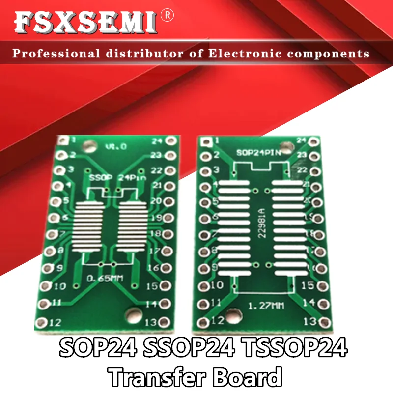 10 шт. печатная плата SMD от SOP24 SSOP24 TSSOP24 до DIP24 для DIP 0 65 мм/1 27 мм 2 54 | Электронные