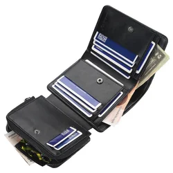 2021 New Leather Men Wallets High Quality Zipper Short Desigh Card Holder Male Purse Vintage Coin Holder Men Wallets