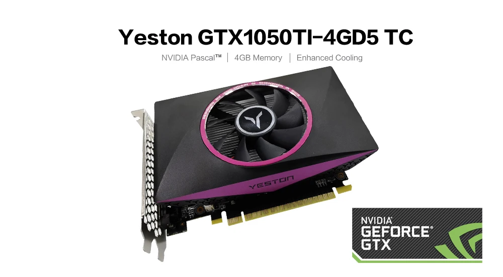 Yeston GeForce GTX 1050Ti GPU 4 ГБ GDDR5 128 бит игровой настольный компьютер ПК видеокарты Ti поддержка DVI-D/HDMI