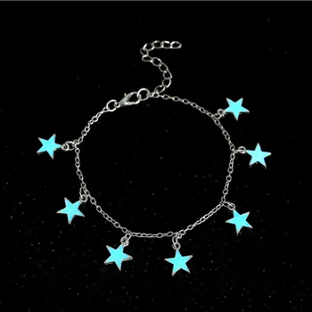 

Glow In The Dark Star Chain Anklet Luminous Ankle Bracelet Women Leg Bracelet Barefoot Sandal Foot Chain Beach Jewelry