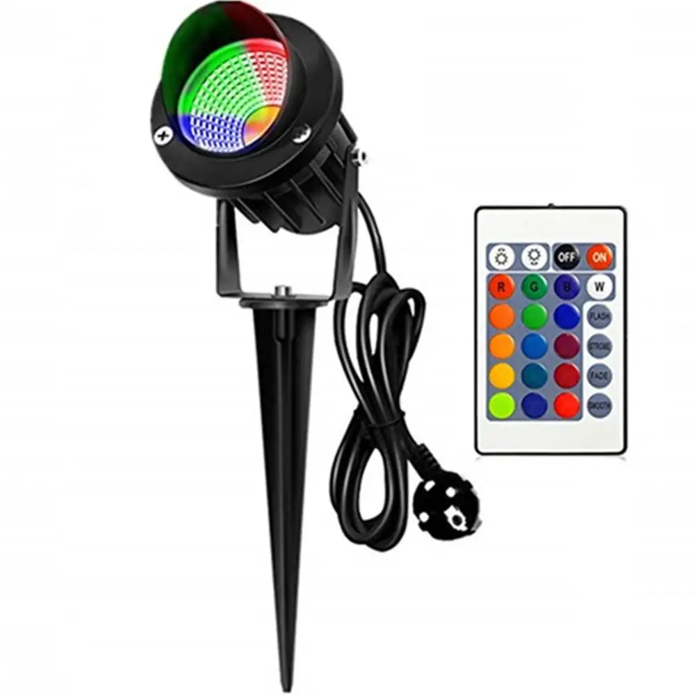 Светодиодный COB 12V напольные лампы Уличные Точечный светильник IP65 10W 220V RGB