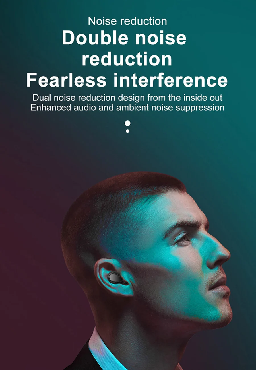 Беспроводные наушники Bluetooth 5,0, наушники, мини TWS, Спортивная стереогарнитура с микрофоном, шумоподавление, зарядная коробка