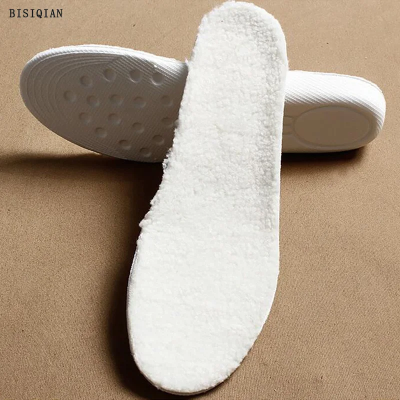

Unisex Insoles Cashmere Thermal Shearling Snow Boots Shoe Pad Real Fur Wool Adult Children Winter Shoes increased 1.5/2.5/3.5cm