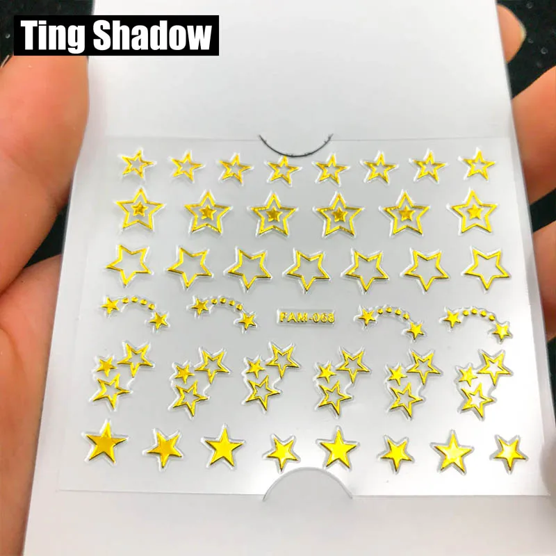 60pcs FAM068 1 Набор = 60 шт брендовых металлических наклеек для ногтей - Цвет: 60pcs FAM068