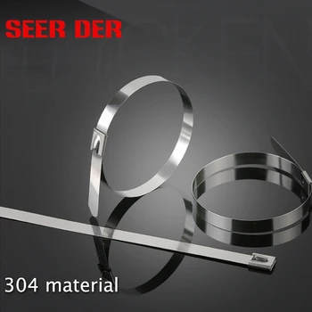 

100PC Stainless Steel 304 Metal Cable Tie Zip Wrap Exhaust Heat Self Locking