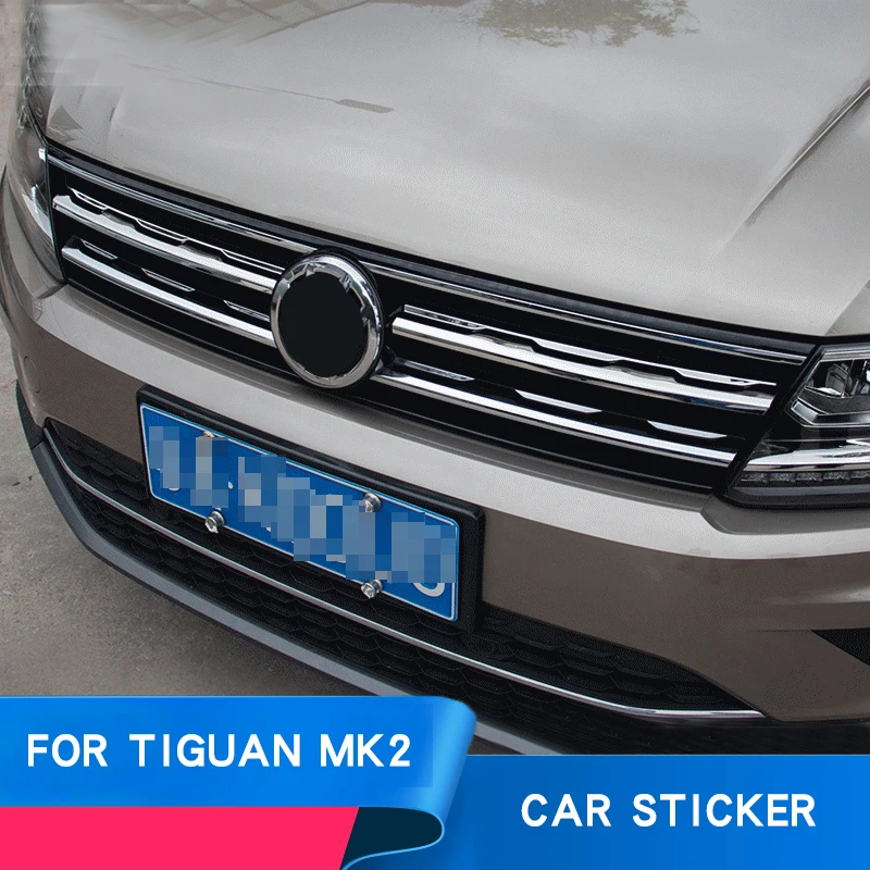 Для VW tiguan MK2 в передней части яркой полосы из нержавеющей стали аксессуары с