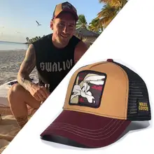 Новая аутентичная летняя кепка водителя грузовика, сетчатая бейсболка, хип-хоп шапки для мужчин, бейсболки с вышивкой, WILEE COYOTE LUFFY