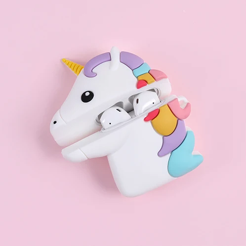 Для AirPods чехол Единорог Лошадь карабин мягкий чехол
