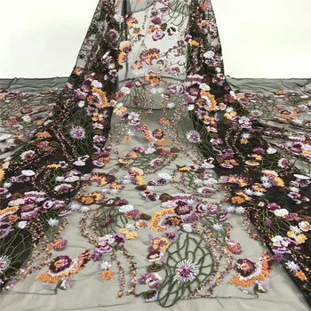 

Latest Embroidery handmade Flowers French Lace Apliques Bridal Lace African lace fabric for Wedding Tulle lace Fabric xb83-75
