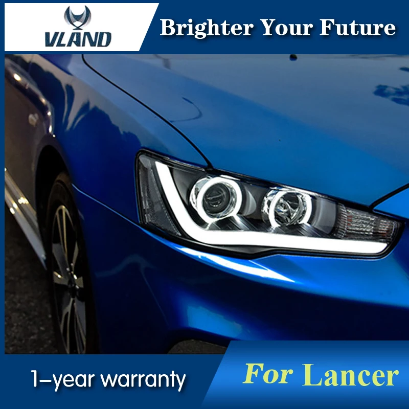 Передняя лампа ангельские глазки для Mitsubishi Lancer EX 2008 2015 светодиодные фары