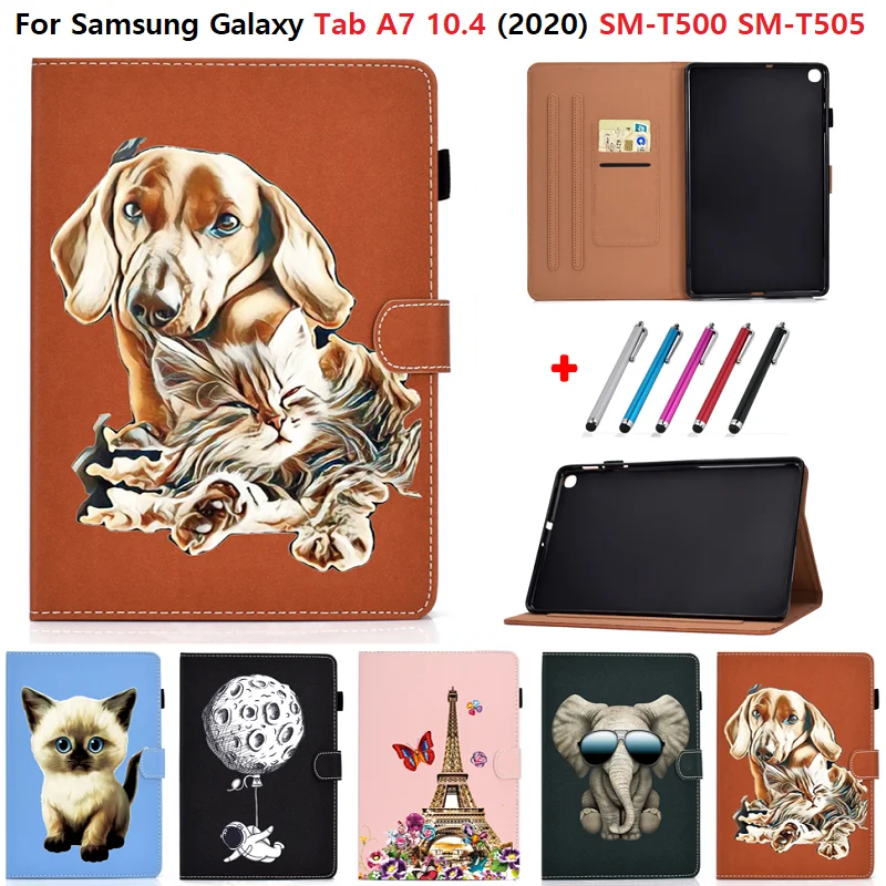 Для Samsung Galaxy Tab A7 2020 10 4 SM-T500 T505 T507 Чехол классный Кот слон умный чехол FundaTablet для