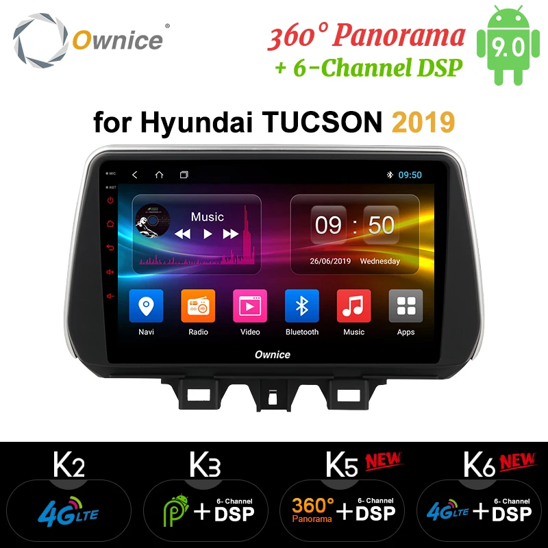 Автомобильный плеер Ownice k3 k5 k6 для Hyundai New Tucson IX35 2018 2019 автомагнитола 4G LTE 360 Panorama DSP