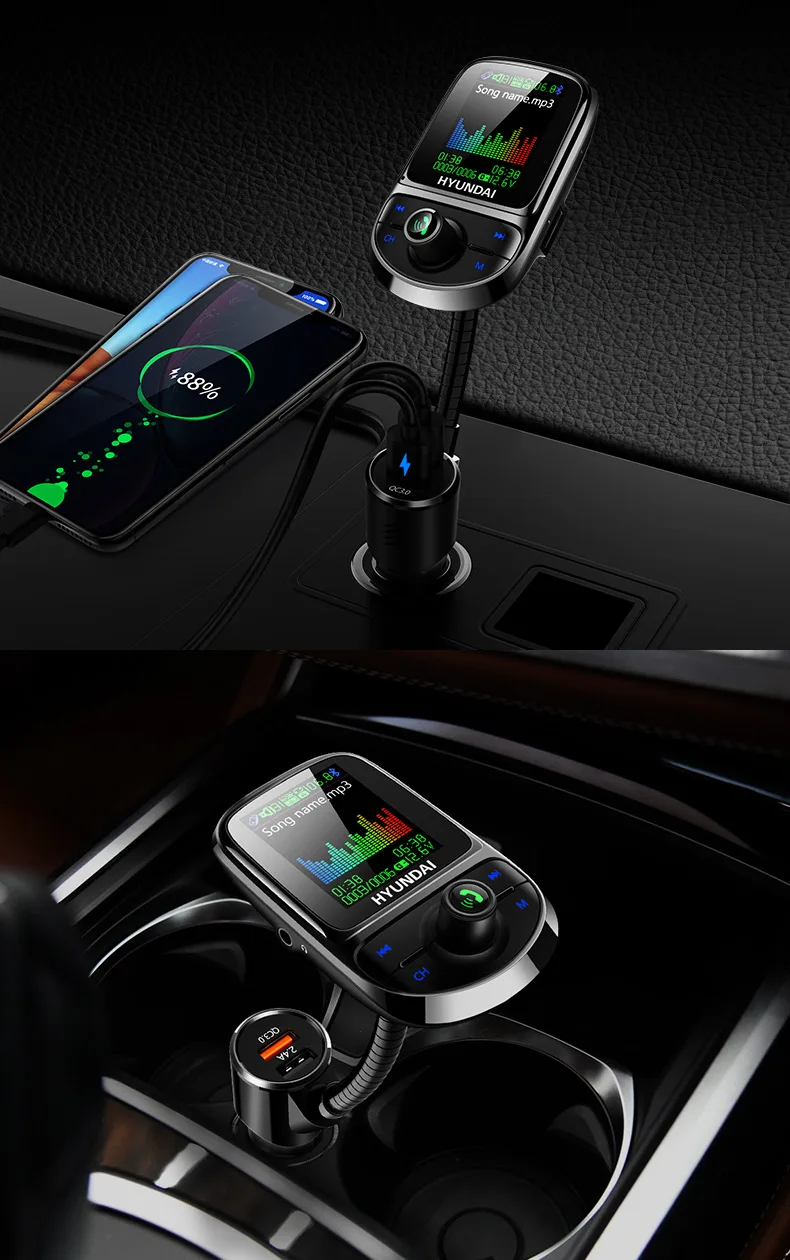 Стиль C85 Автомобильный MP3 Bluetooth плеер Многофункциональный QC3.0 автомобильное зарядное устройство большой цветной экран Автомобильный встроенный fm-передатчик MP3