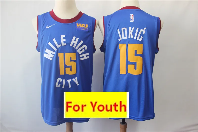 4 Молодежный бейсбольный мяч Денвер Аллен Айверсон#15 Nikola Jokic#27 Jamal Murray Детские майки - Цвет: 4