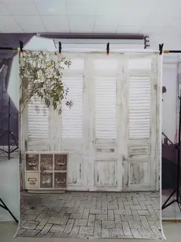 

Flash Deal!!! Props for photography Wood White Window photographic Backgrounds Wedding Birthday Party Backdrops for Photo Shoot