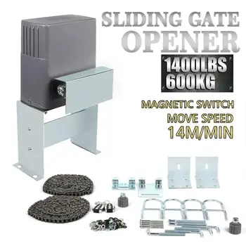 

Gate Opener Hardware Door Operator Kit Automatic Sliding Driveway Security Motor with remote control (600 kg)