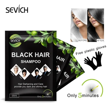 

Sevich Black Hair Shampoo Hair Dye Cream Gel Make Grey White Hair Removel Cover up In 5 mins Hair Color For Men Woman 1pcs 25ml