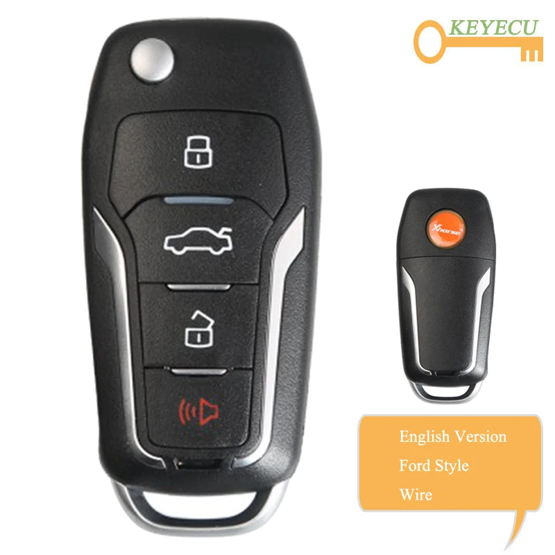 

KEYECU XHORSE English Version XKFO01EN for Ford Style Wire Universal Remote Key - 3+1/ 4 Buttons - for VVDI Key Tool, VVDI2