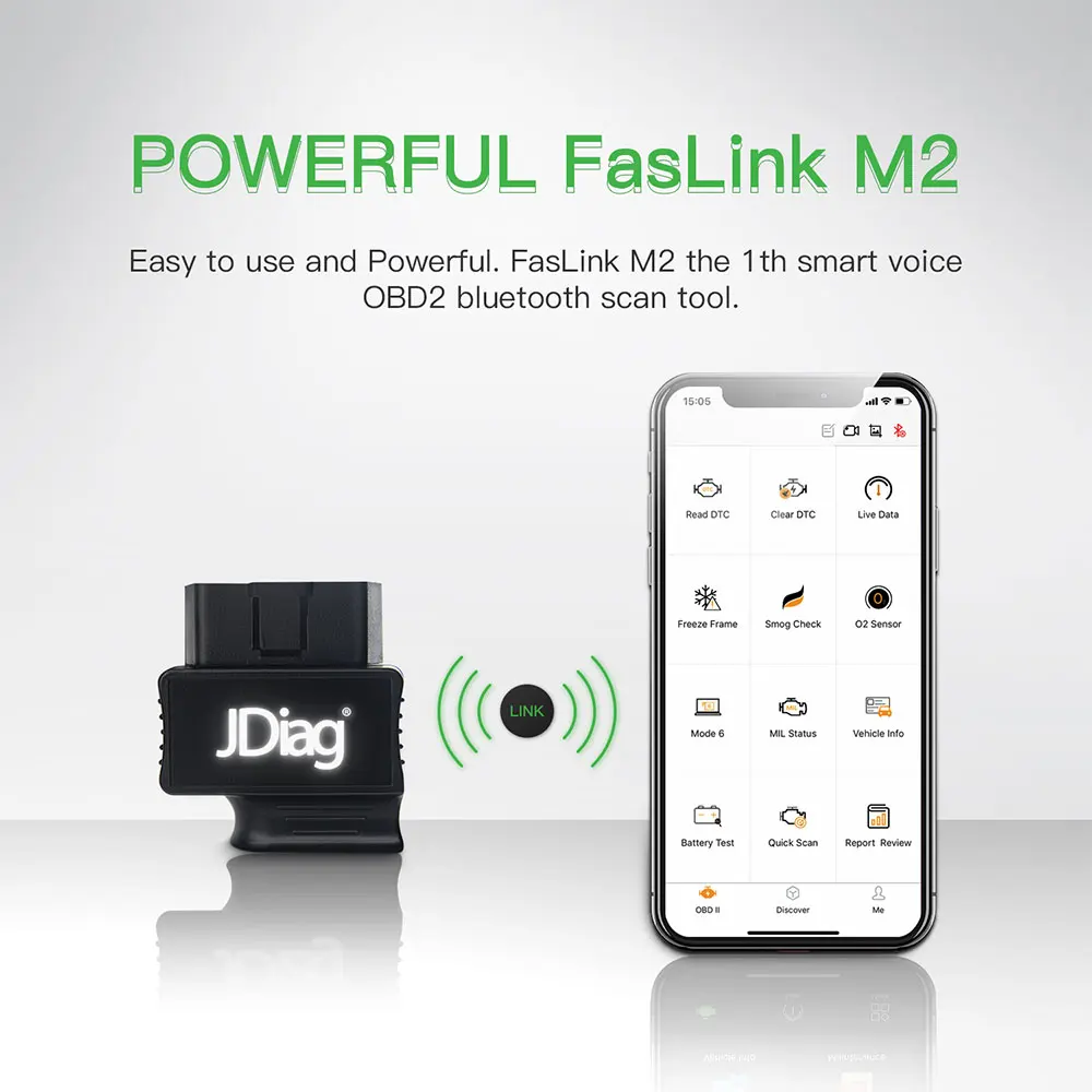 Автомобильный диагностический сканер JDiag Faslink M2 OBD2 ELM327 bluetooth4.0автомобильный