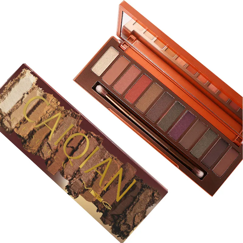 MYG naked smoky палитра теней для век макияж тени для век 12 цветов матовые блестящие тепловые с кистью для теней - Цвет: 666B