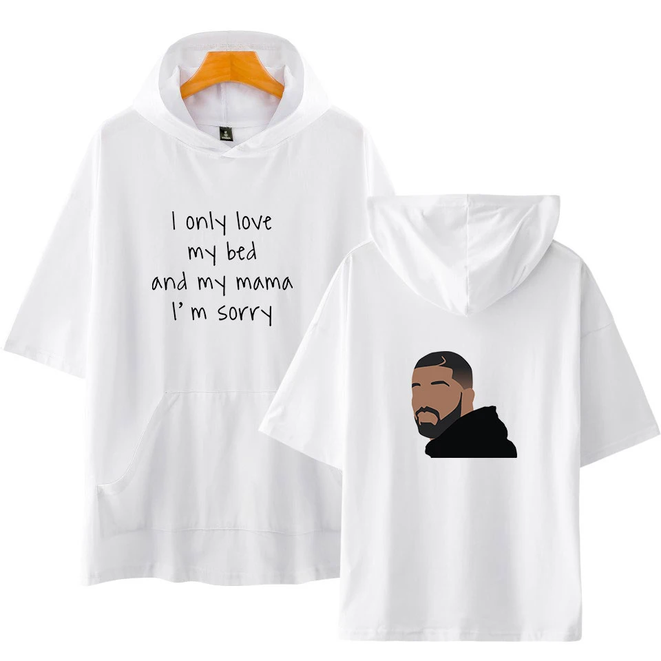 Футболка топы Харадзюку с капюшоном футболка с капюшоном only love my кровать и моя мама I'm sorry Мужская Эстетическая модная мужская футболка