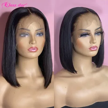 Brazilian Wig Straight Short Bob Lace Front Wigs Lace Front Human Hair Wigs Pre-plucked With Baby Hair Jazz Star Non-Remy 5
