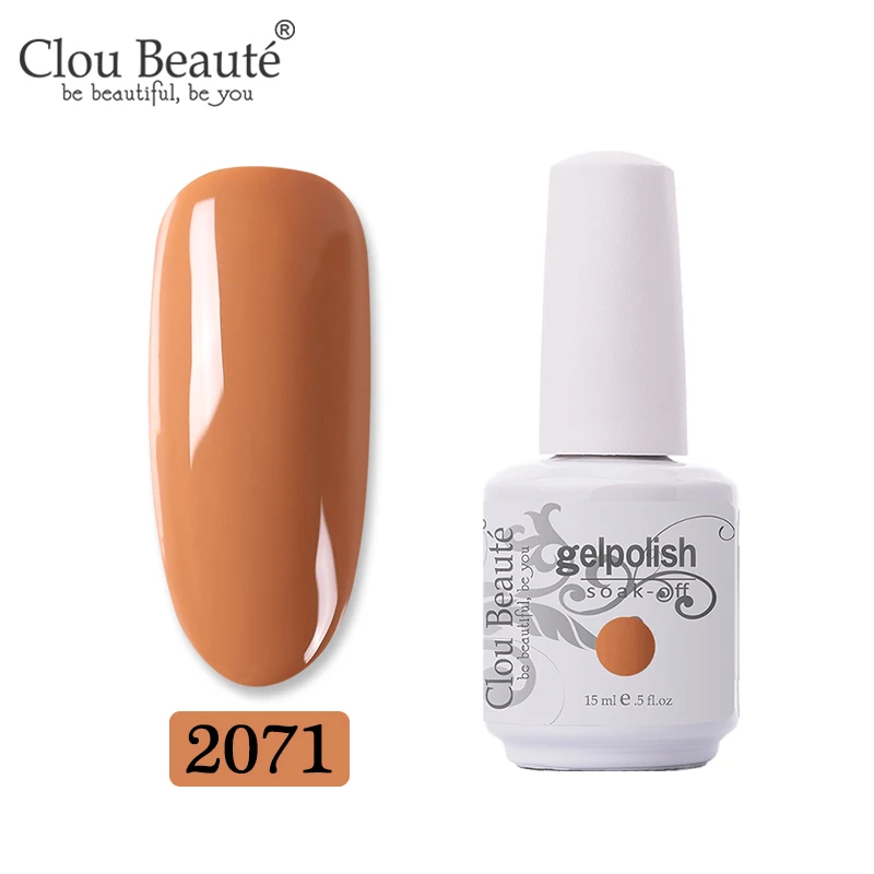 2071 Гель-лак серии Clou Beaute Caramel, УФ светодиодный лак для ногтей, лак для маникюра, лак для ногтей, чистый цвет, долговечный Гибридный гвоздь, гель - Цвет: 2071