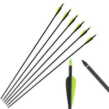 

12/pcs huwairen direct supply 7.8mm roll rod fiberglass shaft with Replaceable Arrowhead for Compound/RecurveBow Archery Hunting