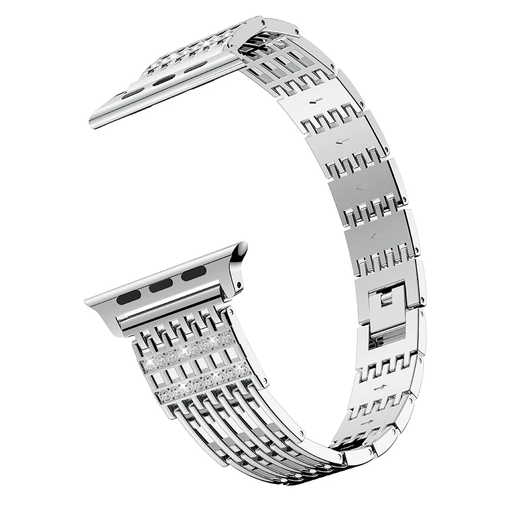 Женский бриллиантовый ремешок для IWatch серии 4 3 2 1 браслет из нержавеющей стали ремешок для Apple Watch ремешок 40 мм 44 мм 38 мм 42 мм