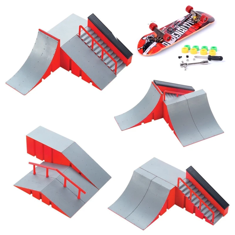 Park-Kit Scooter Finger-Skateboard Mini Ramp-Parts with Scene for Training-Props