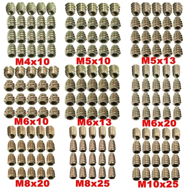 M4 M5 M6 M8 M10 винт с шестигранным хвостовиком Резьбовая вставка для дерева (тип