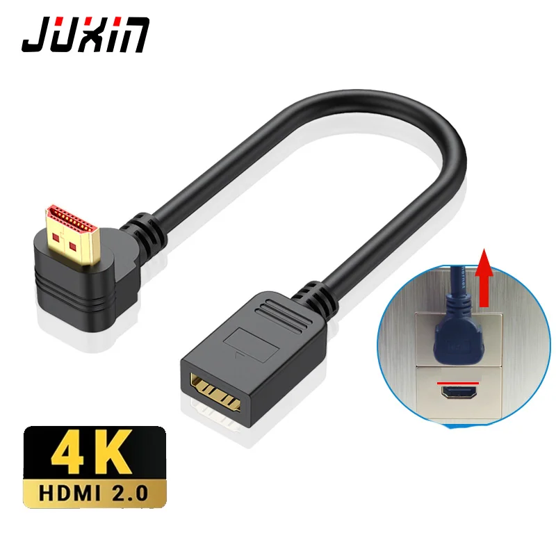 Удлинительный кабель HDcable с углом 90 градусов совместимый HDMI штекер-гнездо