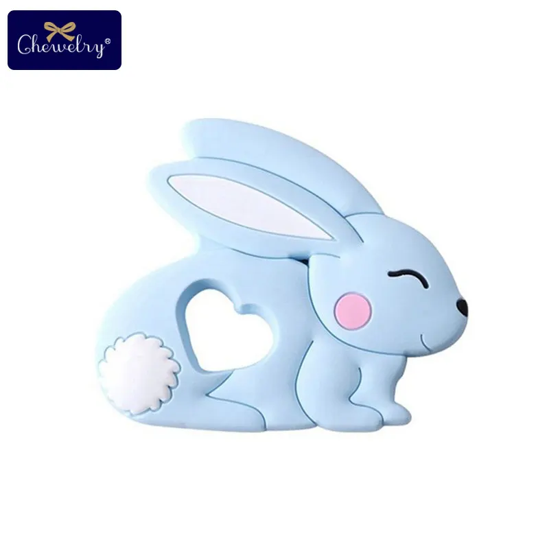 Blue rabbit 1 шт Силиконовые Прорезыватели грызунов животных силиконовый кулон с лисичкой Детские трофеи детский Прорезыватель без БФА, силиконовый шарики Дети Товары игрушки - Цвет: Blue rabbit
