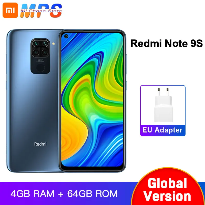 Xiaomi Redmi Note 9S 64 ГБ 4 глобальная версия смартфона Snapdragon 720G Восьмиядерный 5020 мАч 48MP Quad
