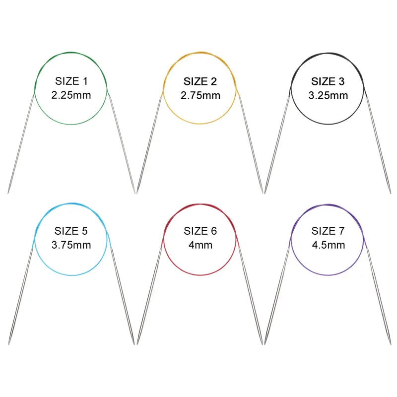 14 Sizes 2.25-10.0mm Stainless Steel Circular Knitting Needles Crochet Needles for Knitting DIY Weaving Tools 40/80/100/120cm crochet needles knitting supplies knitting needles knitting material weaving tools