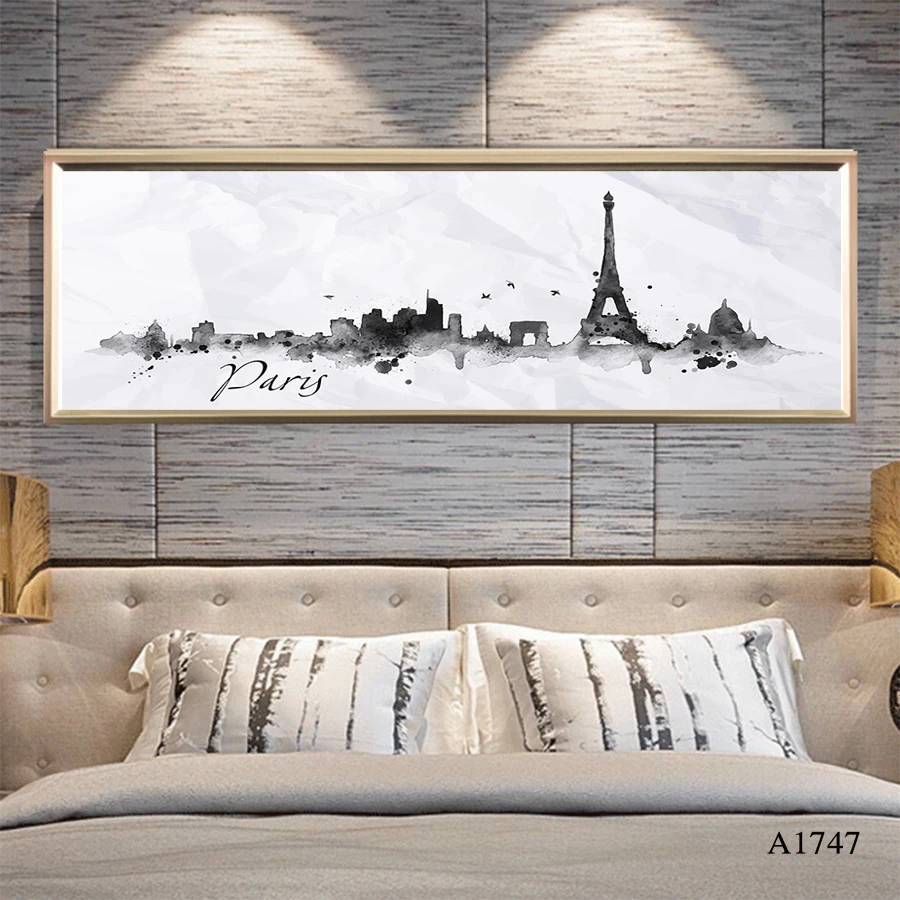 

Abstract Oil Painting Print on Canvas Paris Tower London Booth Bus View Canvas Art Printing Wall Art Picture for Home Decor